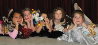 Some of the youngest dancers in Vashon Junior Civic Ballet’s Nutcracker Ballet show off new dolls and nutcrackers purchased for this year’s production. Dancers are