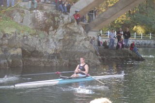 Will Kicinski rowed a single in the Head of the Gorge regatta Oct. 25.