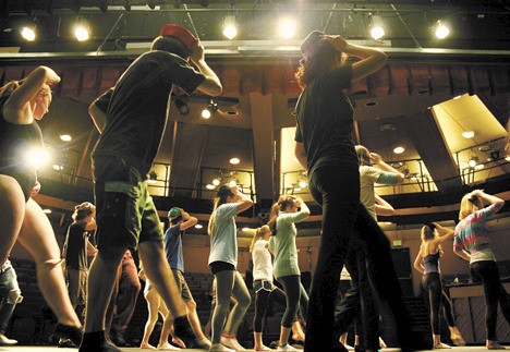 Dozens of dancers rehearse for their upcoming performance of “A Chorus Line.”