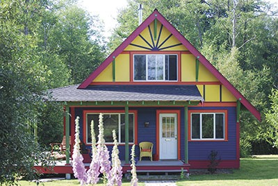 Bold colors on the custom-stained Salsa House keep the rainy-day blues away.