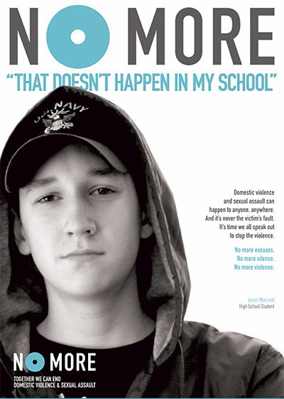 VHS student and islander Lucas MacLeod on a NO MORE campaign poster.