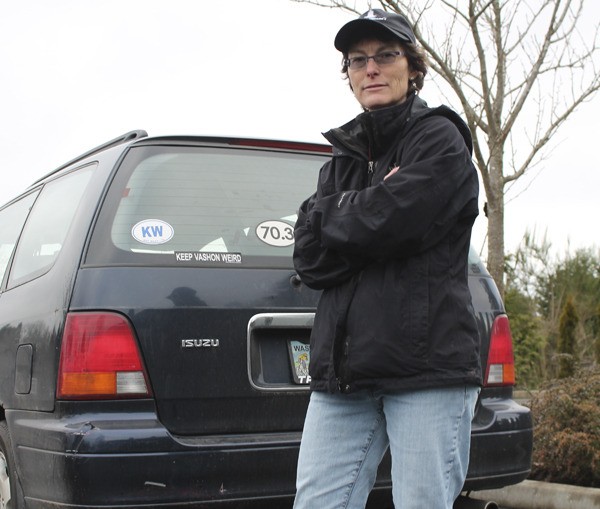 Lu-Ann Branch’s minivan was rear-ended at the Point Defiance ferry last week. The driver then attacked Branch and threatened her and her friend.