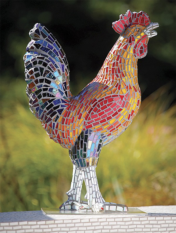Artwork on the studio tour will include a mosaic rooster by Elaine Summers.