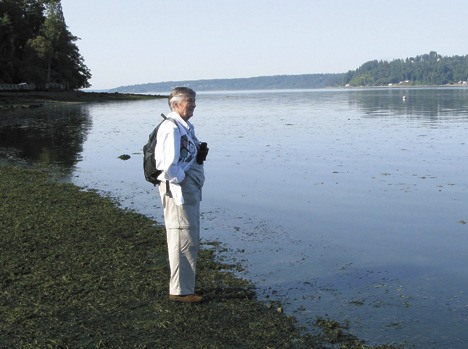 Yvonne Kuperberg takes in the view during one of her monthly walks along Vashon’s western shore.