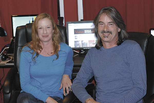 Allison Shirk and Pete Welch at their home office.