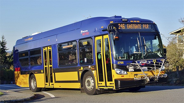 King County Metro has been replacing its buses with hybrids for the last 10 years. Vashon’s new buses will be similar to this one.