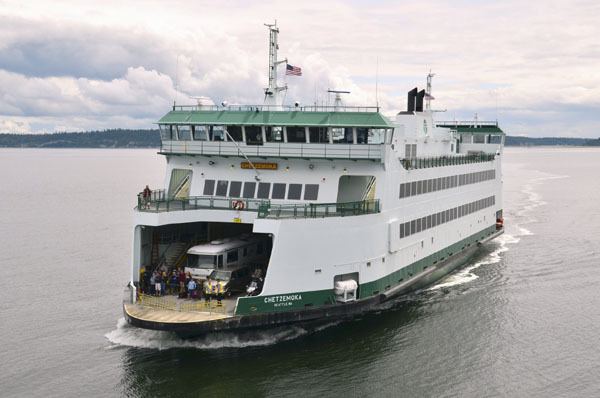 The 64-car Chetzemoka has served the Port Townsend-Coupeville route for a year