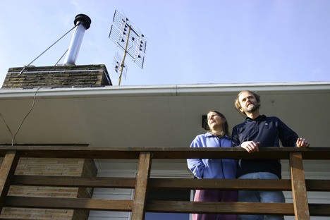 Barbara and Richard Gustafson have installed several antennas on top of their roof in an effort to receive a digital television signal.