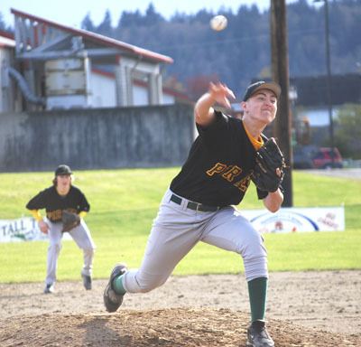 Julian Smith pitches during Vashon’s defeat of Orting on Monday