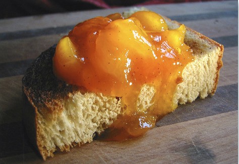 Apricot preserves on toast