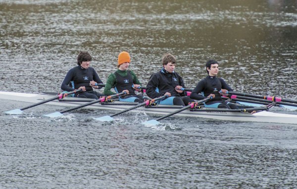 The boys junior varsity quad won first place in its race. Rowers were