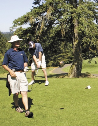 Neil Jungemann eyes his ball