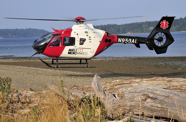 Airlift Northwest's helicopters respond to island emergencies when a quick transport to a hospital is necessary.