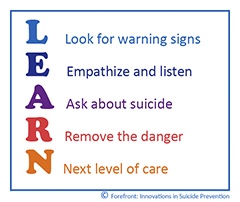 The LEARN model of suicide prevention will be taught after the movie screening Saturday.