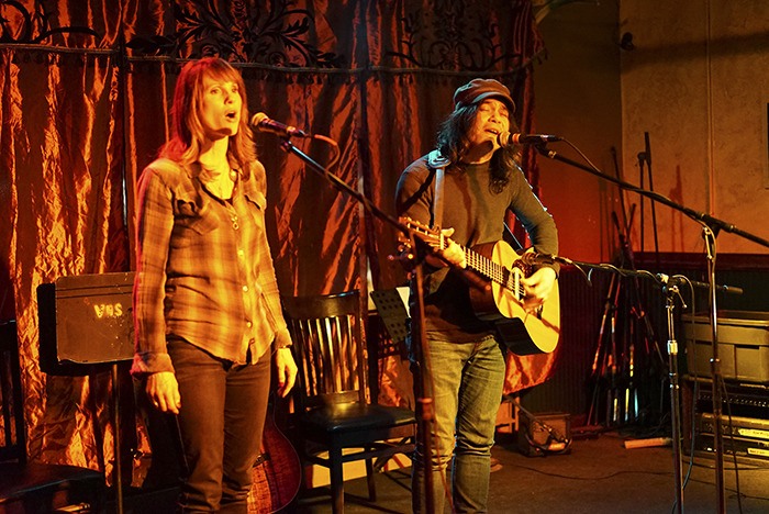Jennifer Sutherland and Rusty Willoughby sing a duet at last year’s Valentine’s Day show at the Red Bike.