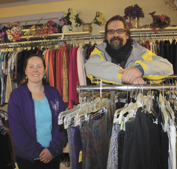 Sales clerk Shelley Whannell and Tim Johnson say the changes at Granny’s have made the bustling thrift store feel less crowded.