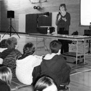 Children’s author Suzanne Williams visited Chautauqua recently to talk to students about her career as a writer. Williams’ visit was sponsored through a grant from Partners in Education.