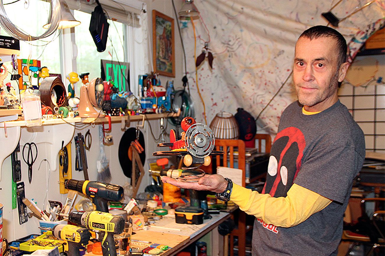 Island artist constructs new work out of old or discarded objects