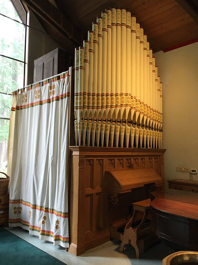 The fully-restored 1896 pipe organ at the Church of the Holy Spirit will be played in a benefit concert on Saturday. (Wally Fletcher Photo)