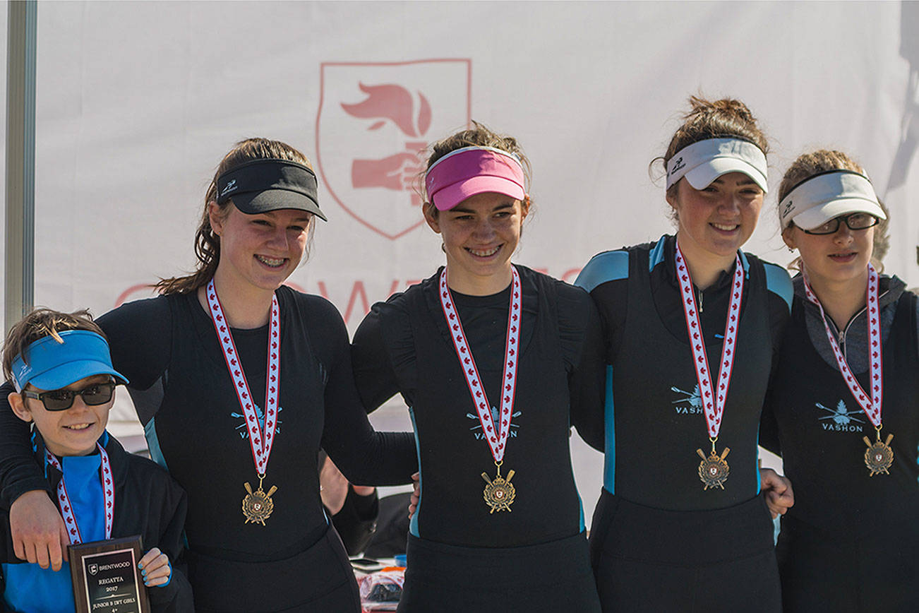 Vashon’s junior rowers claim four golds at wind-plagued Brentwood Regatta