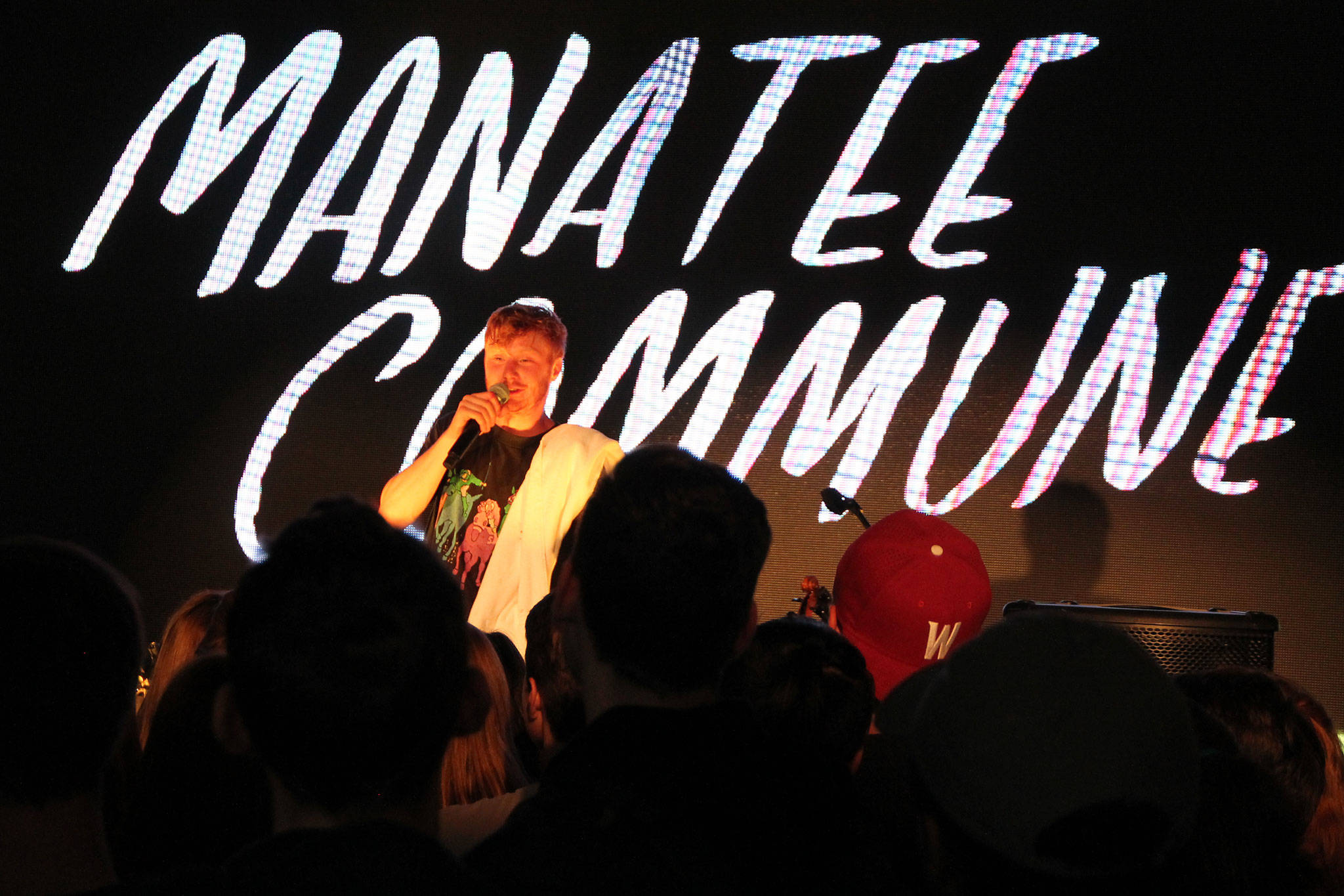 Manatee Commune at Vashon High School for a surprise concert Friday morning. (Anneli Fogt/Staff Photo)