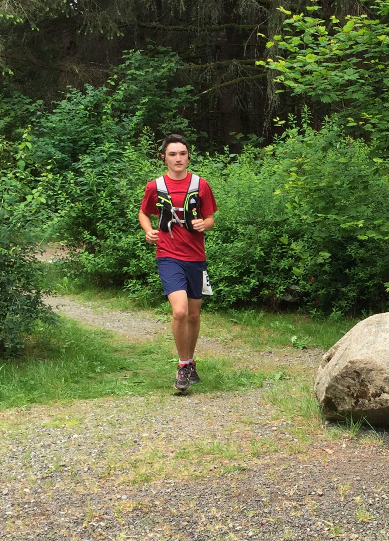 Islander and Vashon High School junior Sam Knight, 17, was the youngest participant in the Vashon Ultra 50K trail run on Saturday. He finished 27th of 41 competitors with a time of 6 hours and 28 minutes. (Laura Johnson Photo)
