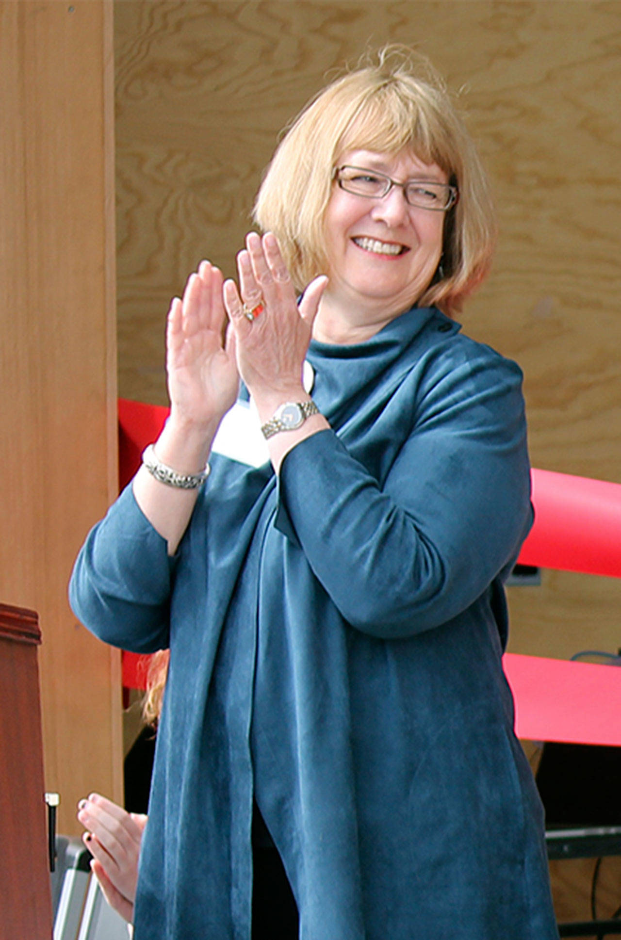 Molly Reed at the opening of the Katherine L White Hall in April 2016. (Len Wolf Photo)