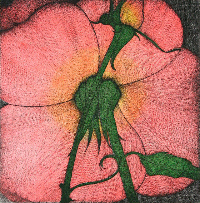 “Two Roses,” lithograph by Art Hansen (Courtesy photo)