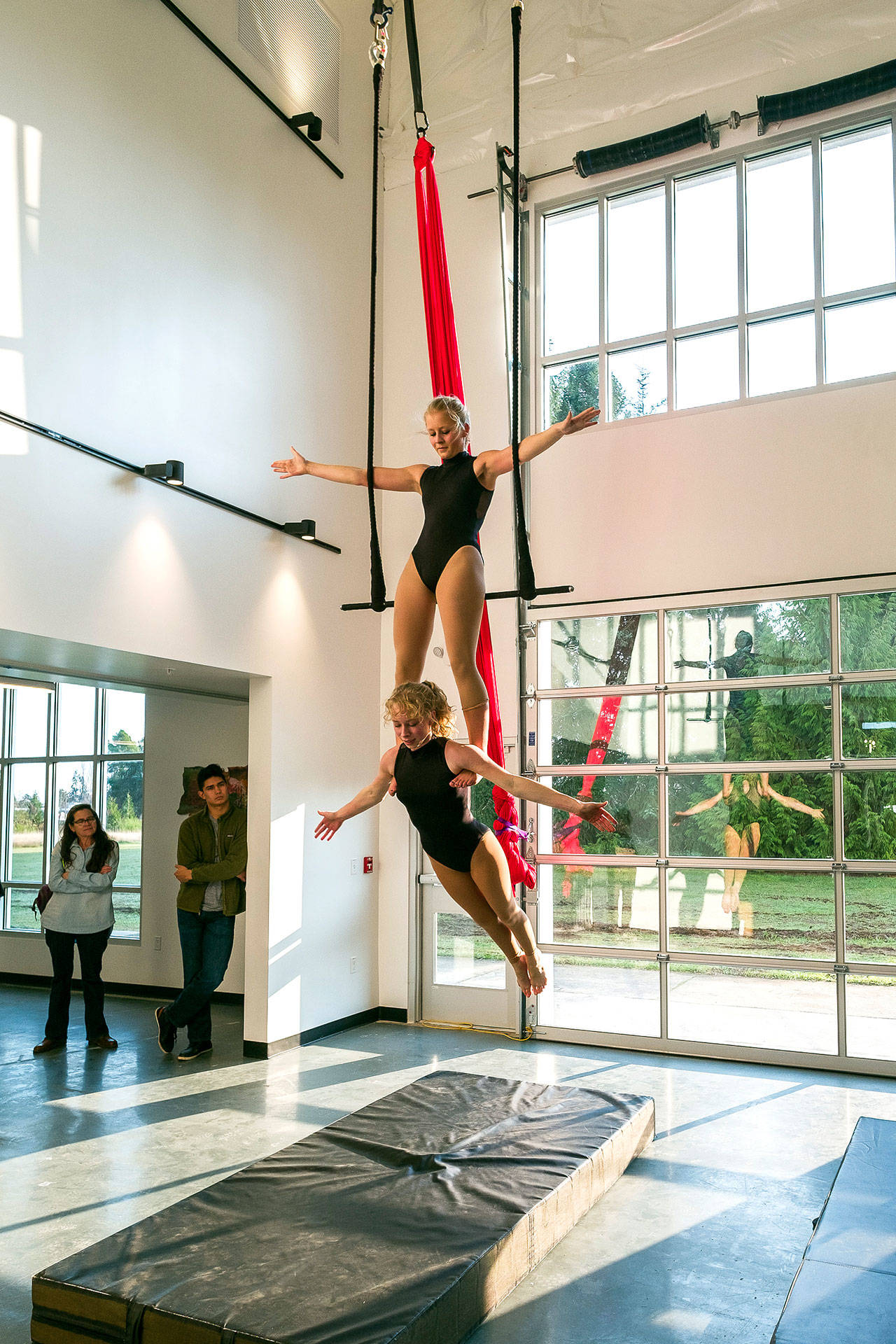 Students from UMO School of Physical Arts peform at Open Space grand re-opening celebration on Saturday. (Kent Phelan photo)