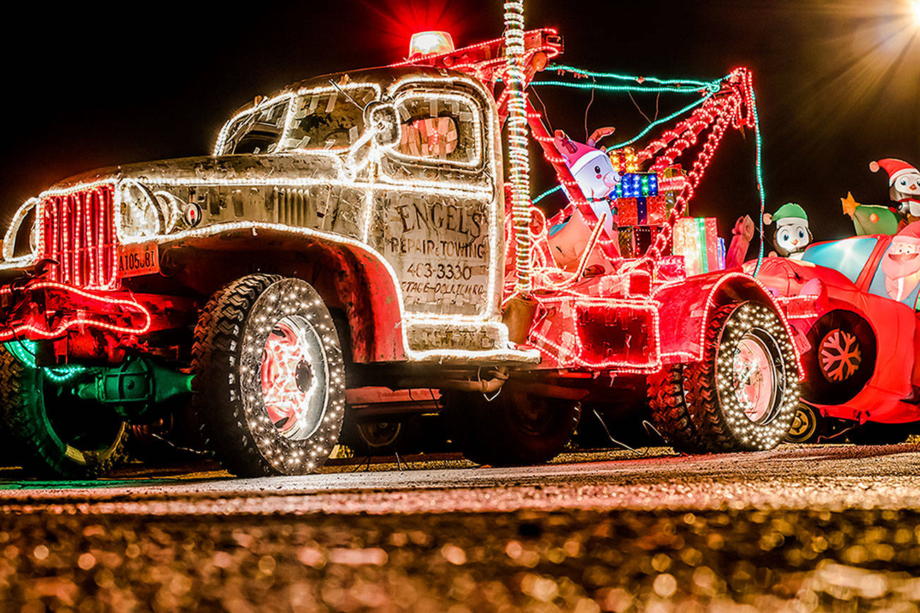 Engels’ truck lit for holiday cheer