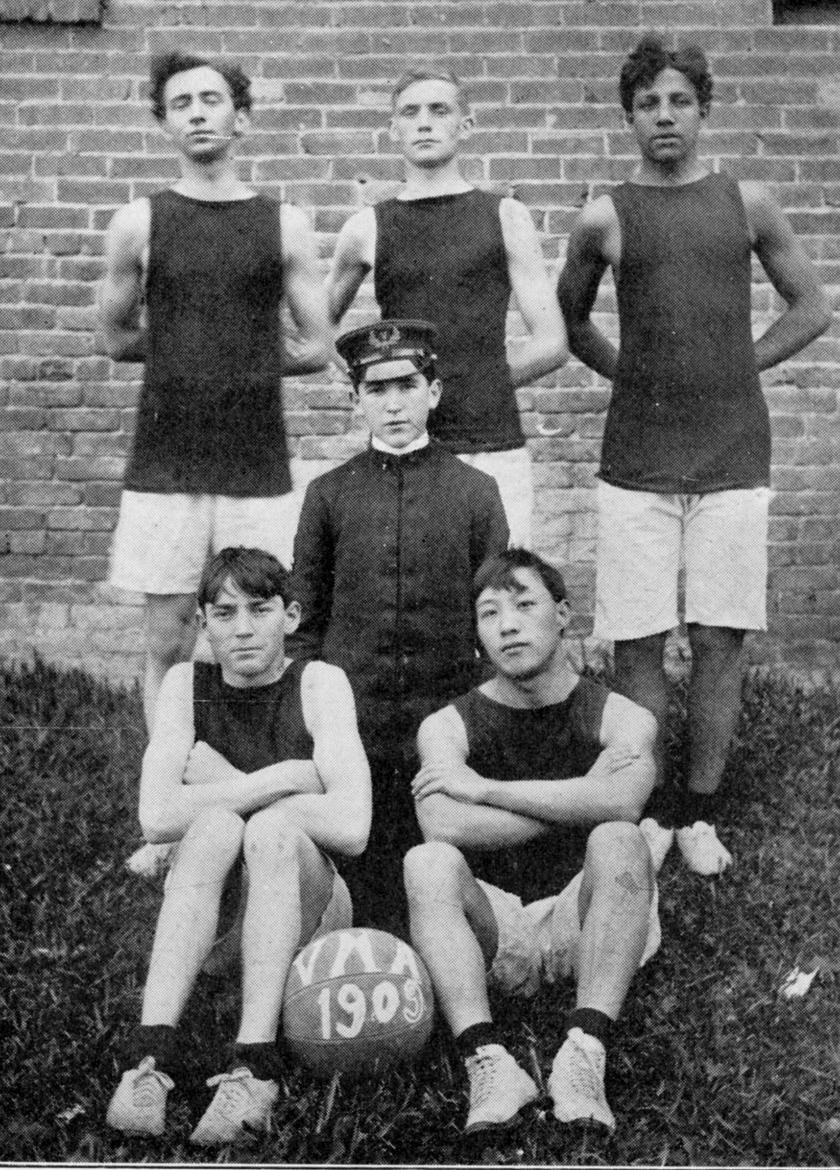 Courtesy Photo                                George Washington’s son, George Cleveland Washington, rear right, played basketball for Vashon College and died as a result of the fire there.
