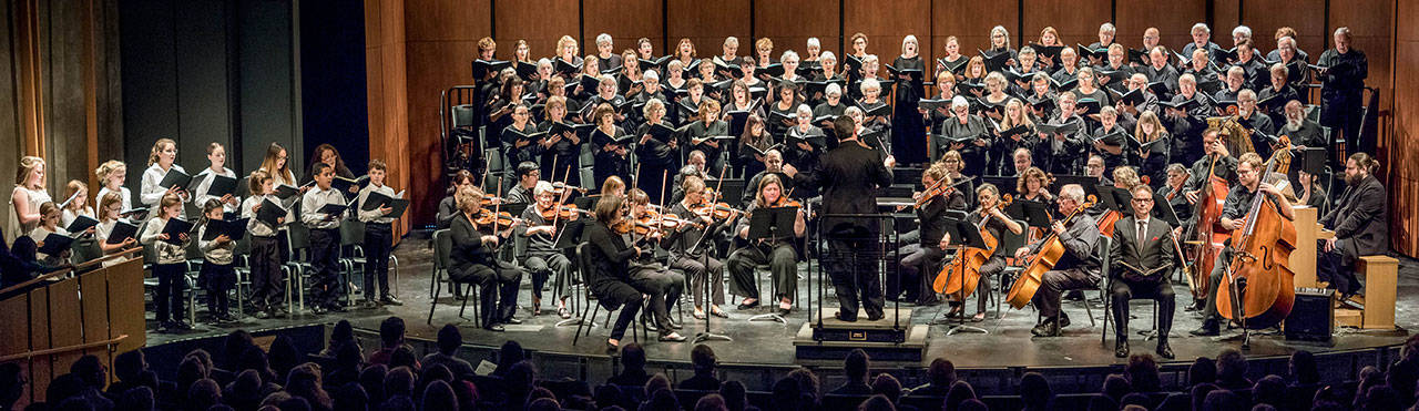 The Vashon Island Chorale performs during a December concert. (Shelly Hanna Photo)