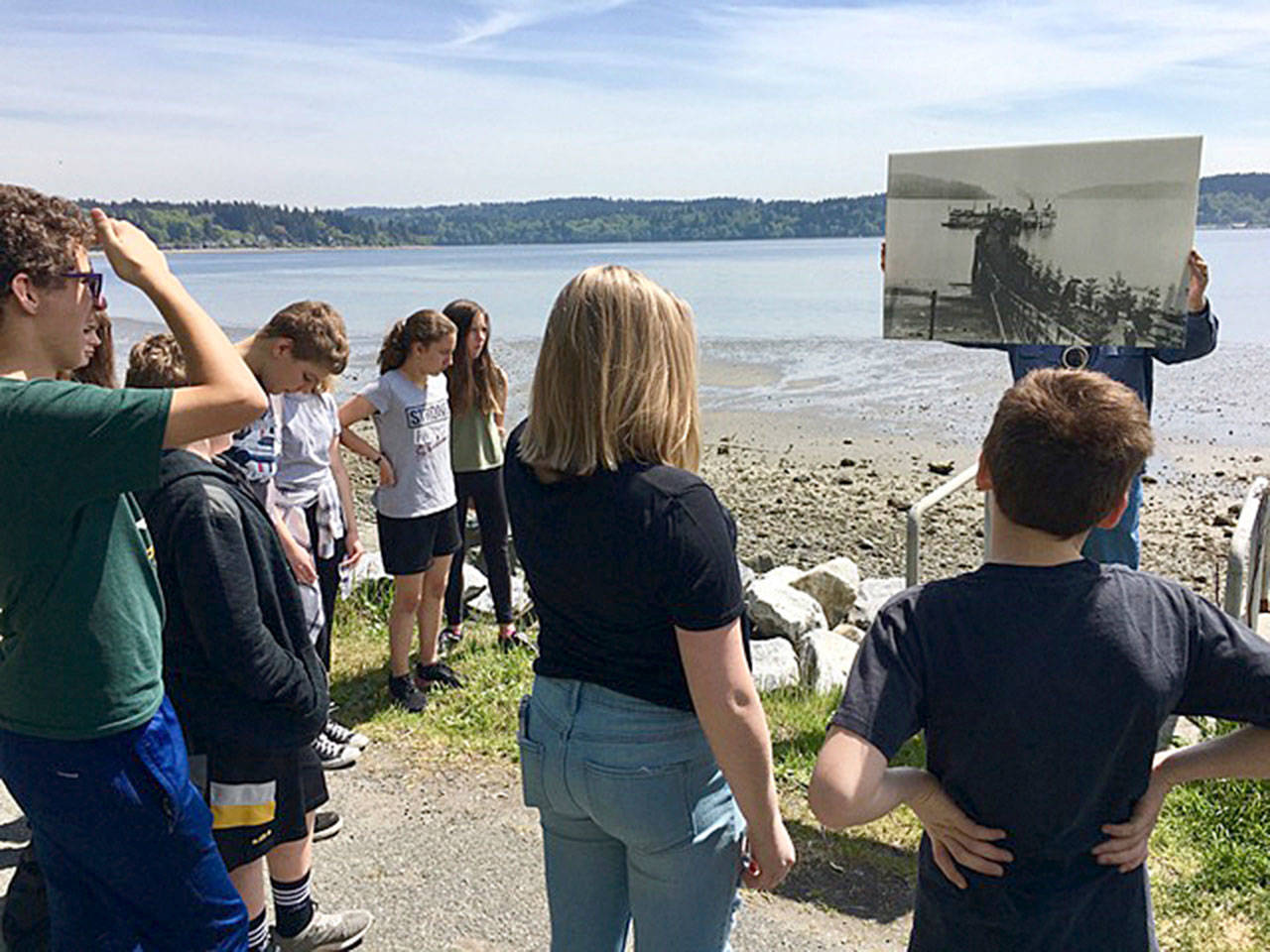 Seventh graders learn about island history as part of a Partners in Education program (Courtesy Photo)