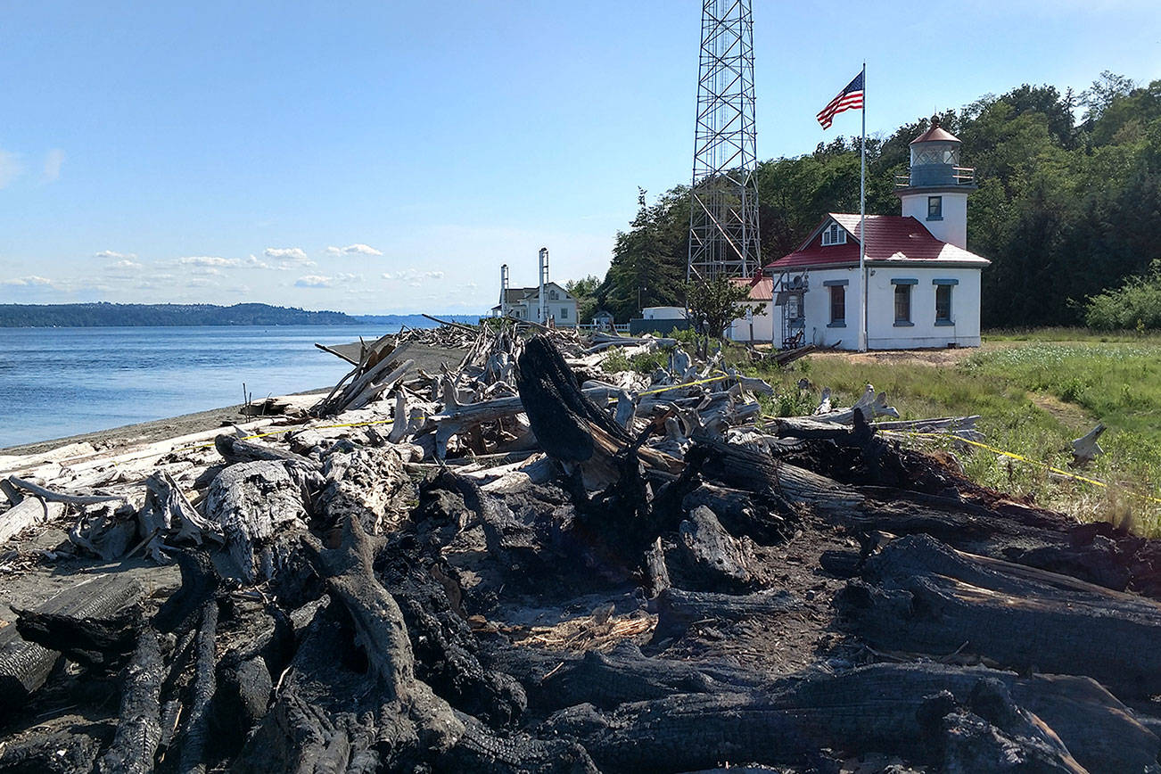 Fire at Point Robinson damages logs, causes concern