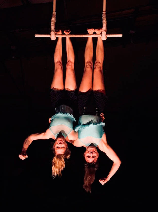 Sadye Marie Osterloh and Heidi Blossom, The Bunion Sisters, will perform trapeze comedy at Open Air (Courtesy Photo).