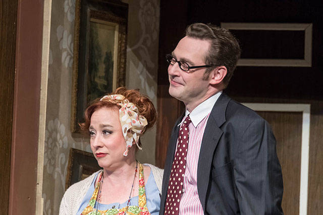 Marshall and Stephanie Murray, a husband and wife acting team, play leading roles in Drama Dock’s current production of “Noises Off!” (&lt;strong&gt;&lt;/strong&gt;John de Groen Photo).