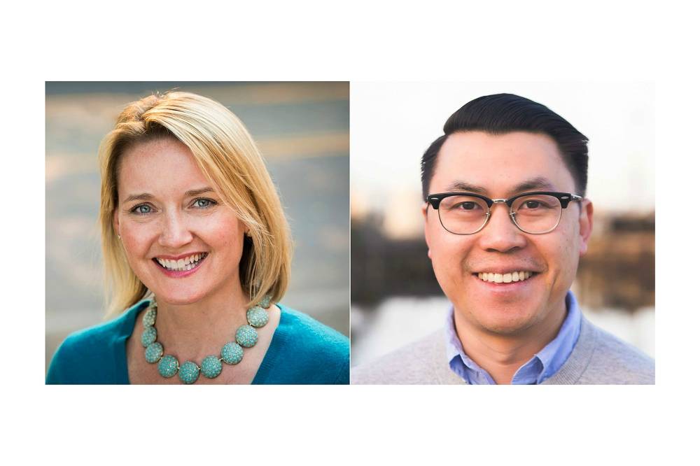 Shannon Braddock pulled ahead of Joe Nguyen on Vashon with 379 more votes than he received from islanders, though Nguyen won the primary resolutely (Courtesy Photos).