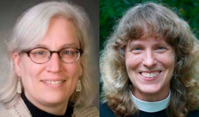Sarah Rubin, the new part-time rabbi of the Havurah, left, and Sarah Colvin, the new part-time rector of the Episcopal Church of the Holy Spirit (Courtesy Photos).