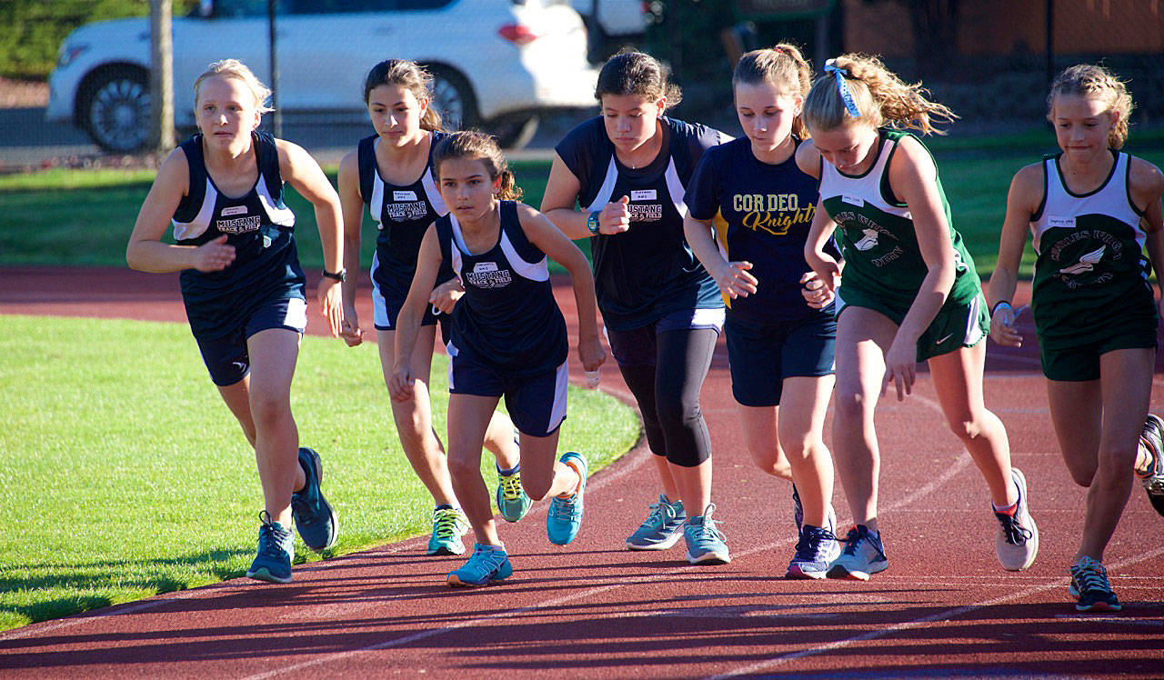 McMurray girls, on the left, begin their race at Charles Wright (Courtesy Photo).