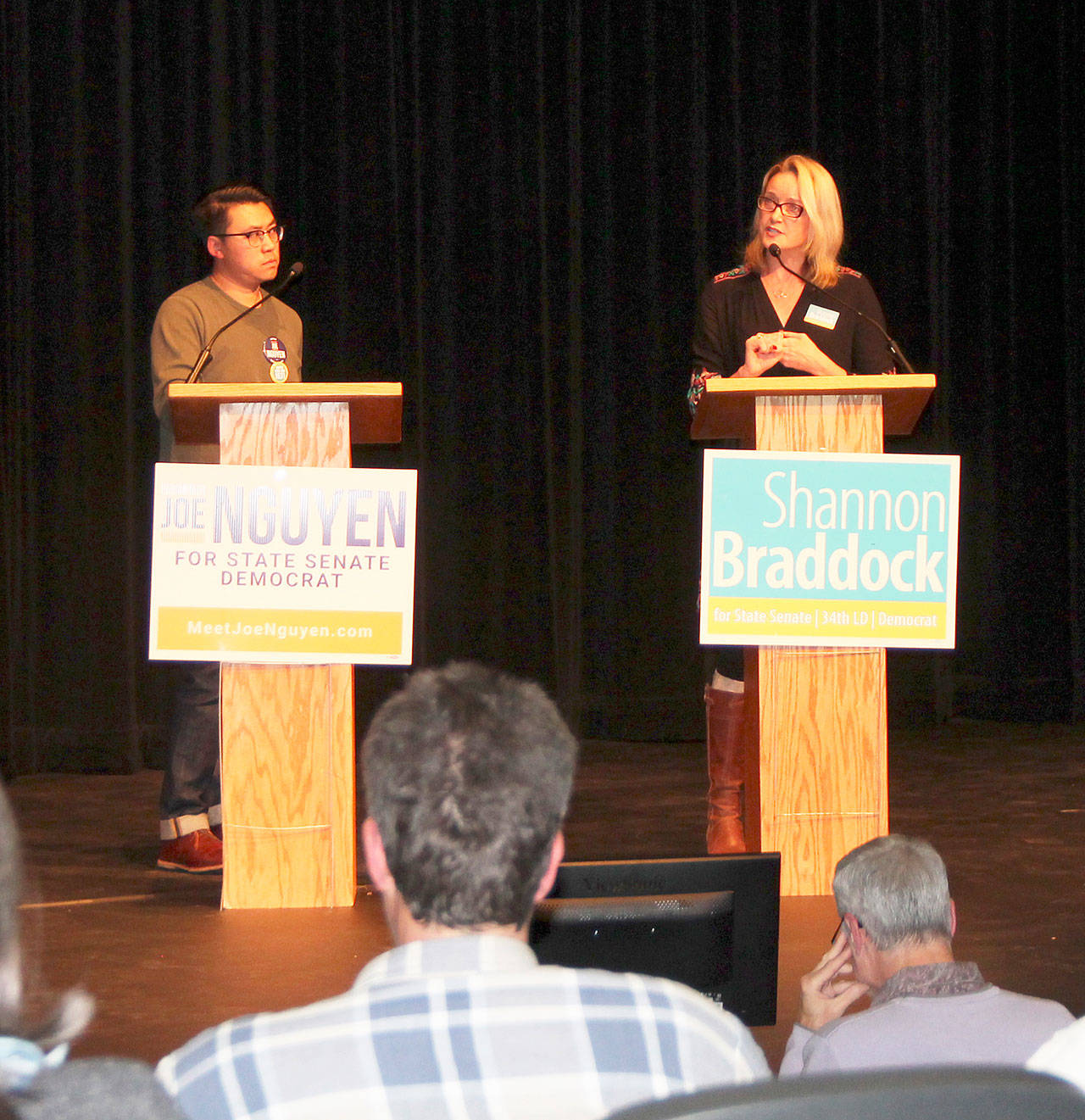 Joe Nguyen and Shannon Braddock (Susan Riemer/Staff Photo).