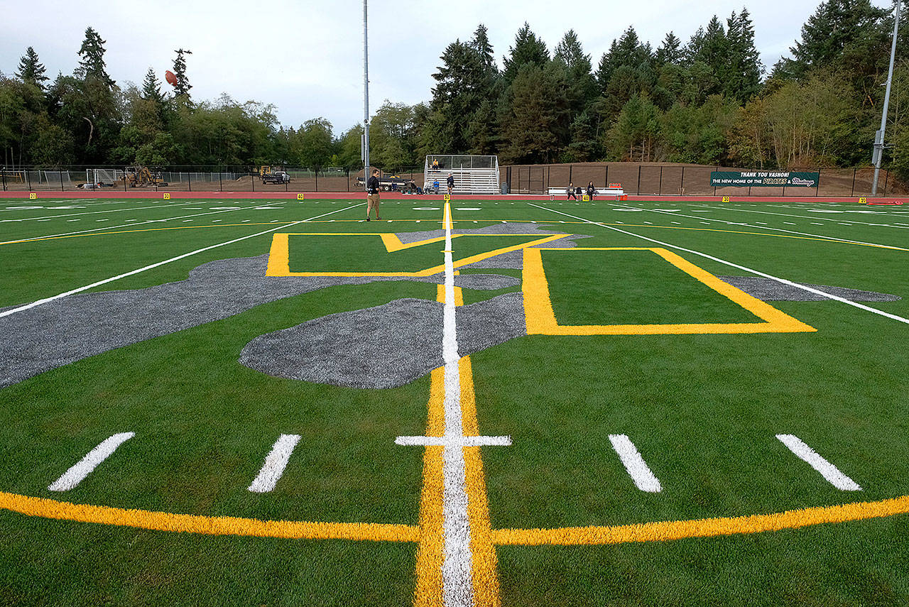 The new athletic field at Vashon High School will have set open hours for community access (Kent Phelan Photo).