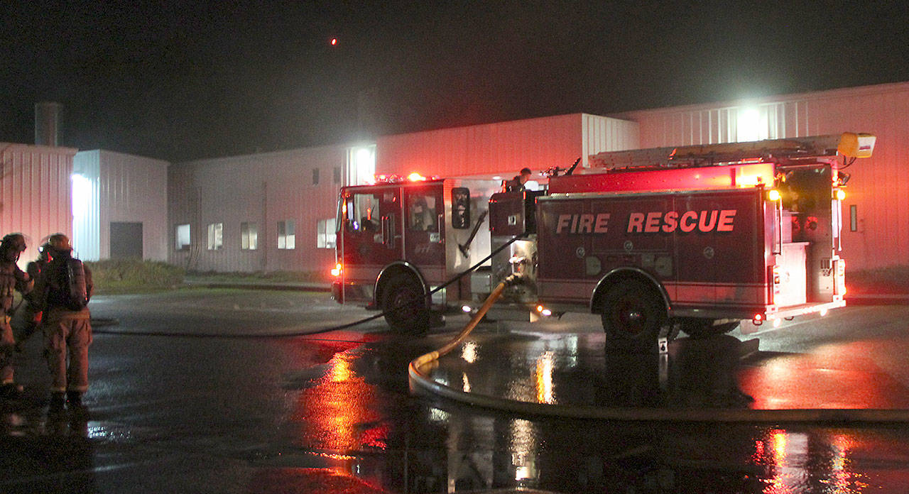 Vashon Island Fire & Rescue crews respond to a fire at Sawbones Thursday evening.