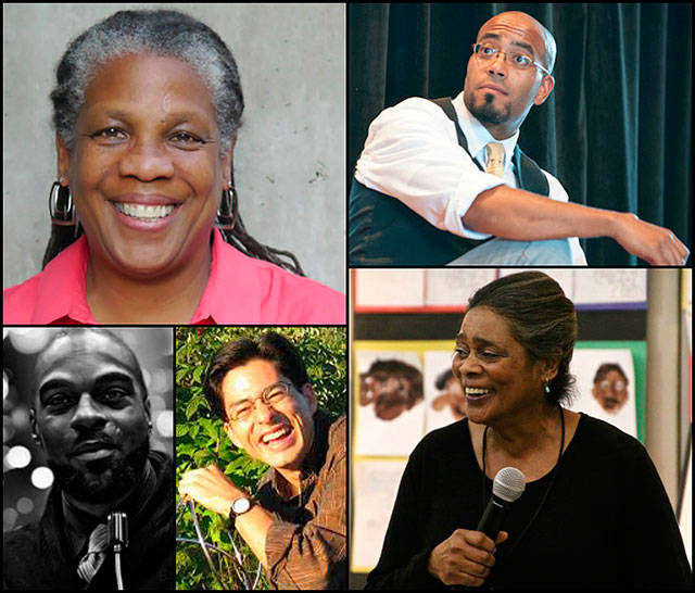 Presenters at the event will include islander Trish Dziko (top left), Daemond Arrindell, who will emcee (top right) Thrett Brown (bottom left), Tom Pruiksma (center) and author and educator Lois Watkins (bottom right) (Courtesy Photos).