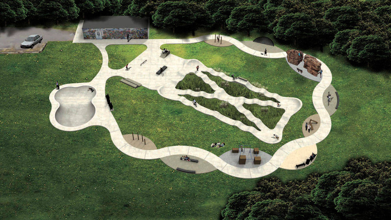A concept for the upgraded Burton Adventure Recreation Center (Grindline Skateparks Photo).