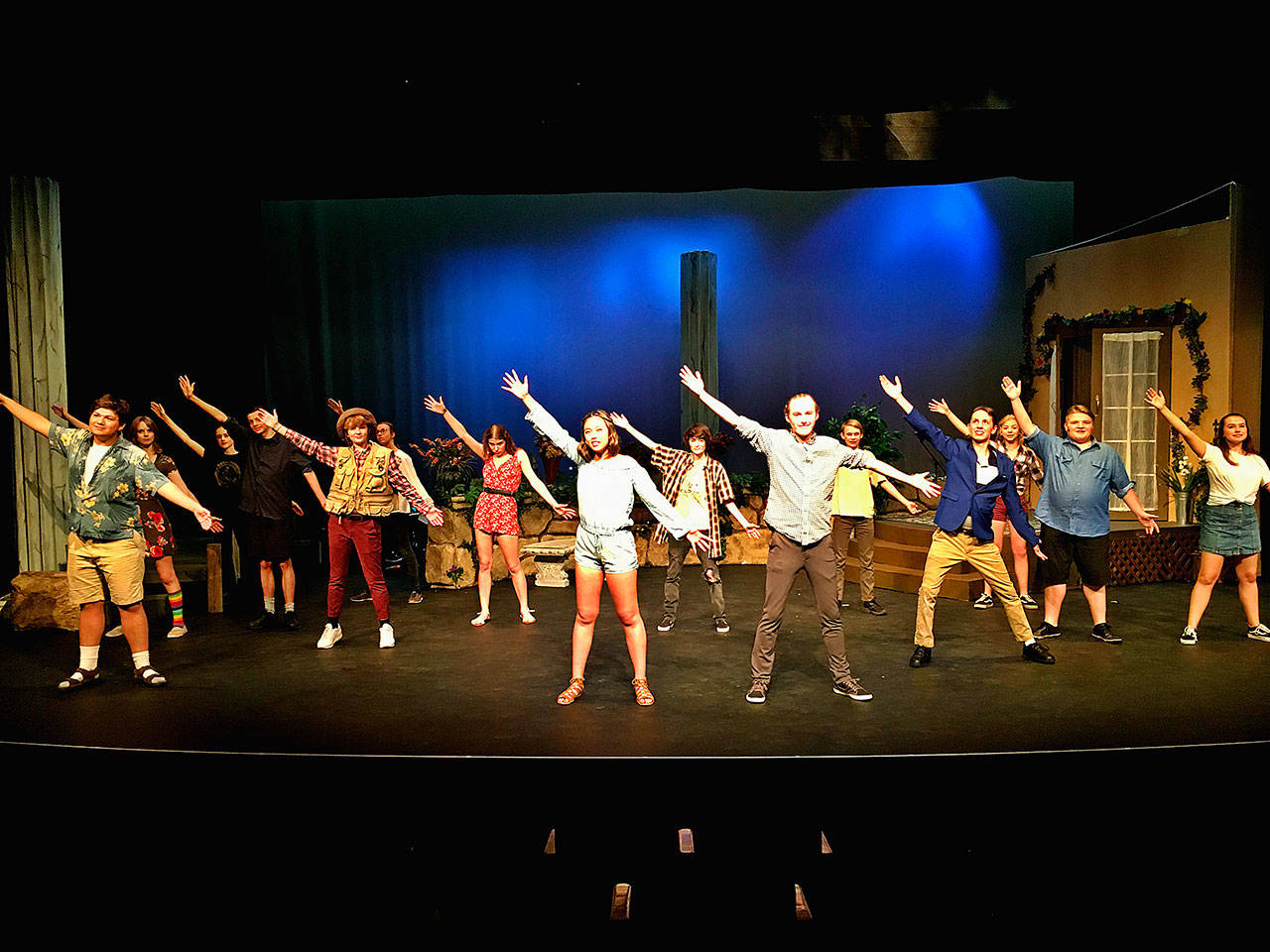 The cast of the high school production, “Mamma Mia” (Stephen Floyd Photo).