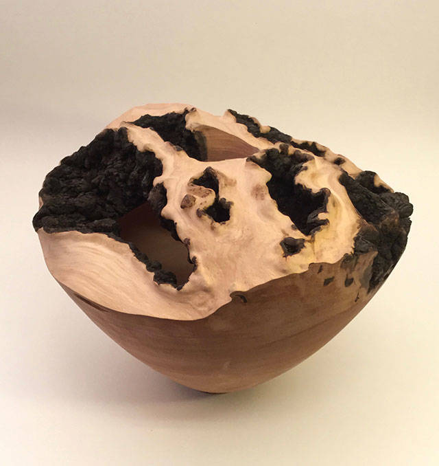 Steve Caldwell’s “Lava Pool,” made of Madrona wood, is included in a group exhibition by Vashon MakerSpace that will open on Friday at Vashon Center for the Art’s Summer Arts Fest (Courtesy Photo).