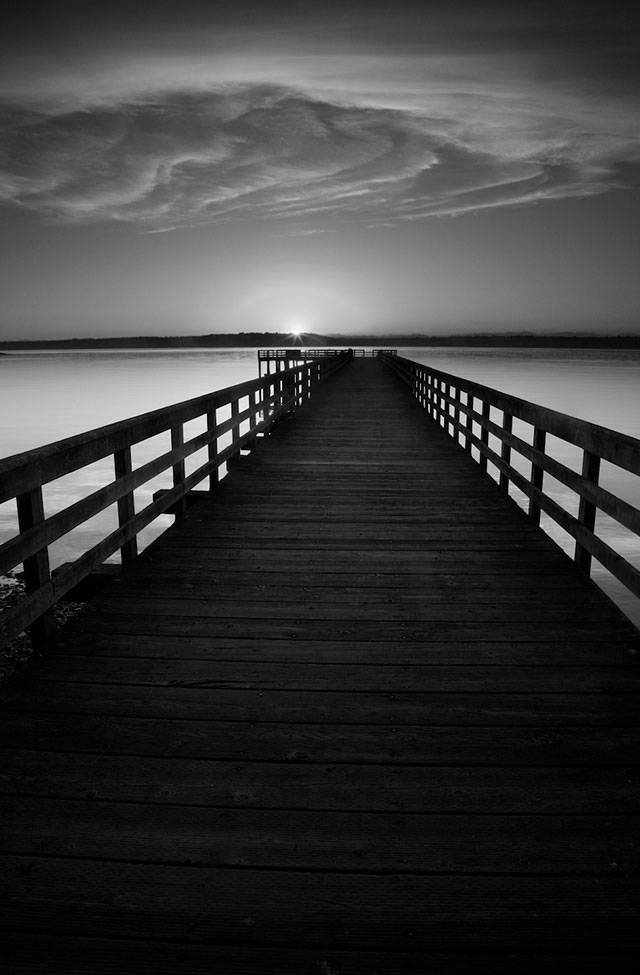 Ray Pfortners photograph, Tramp Harbor Sunrise Vashon, is included in his solo exhibition at The Hardware Store Restaurant Gallery (Ray Pfortner Photo).