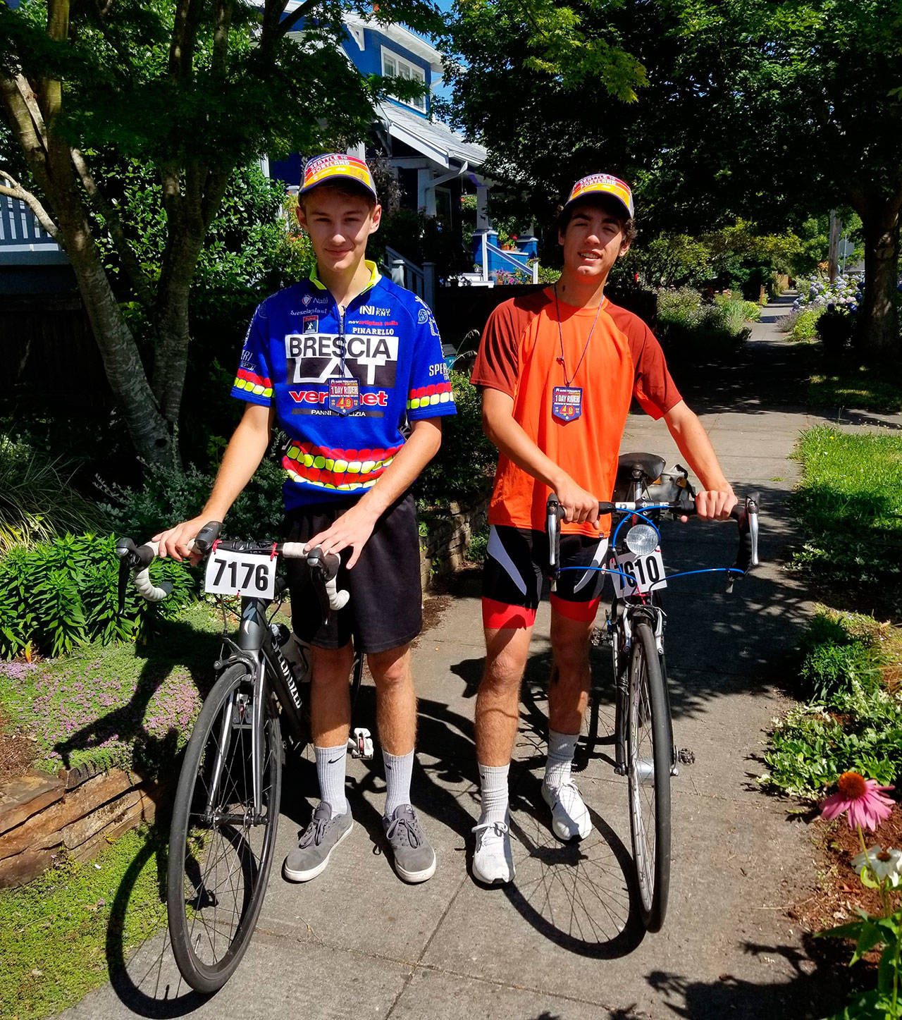 Chris Fontina, 16, and Malio Nelson, 15, represented Vashon Island in the Seattle to Portland bike ride Saturday, July 13 (Courtesy Photo).