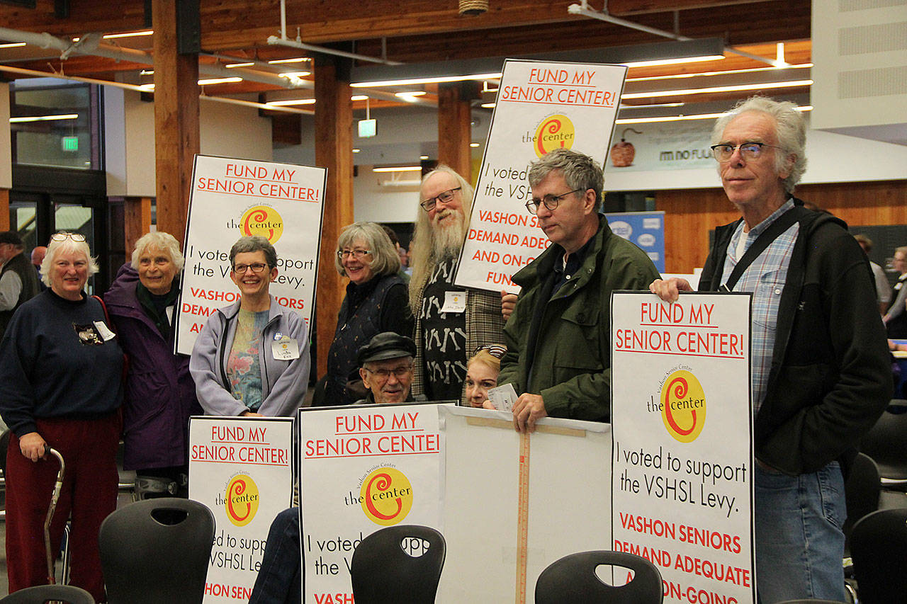 Islanders attended Monday’s town hall in support of the Vashon Senior Center (Paul Rowley/Staff Photo).