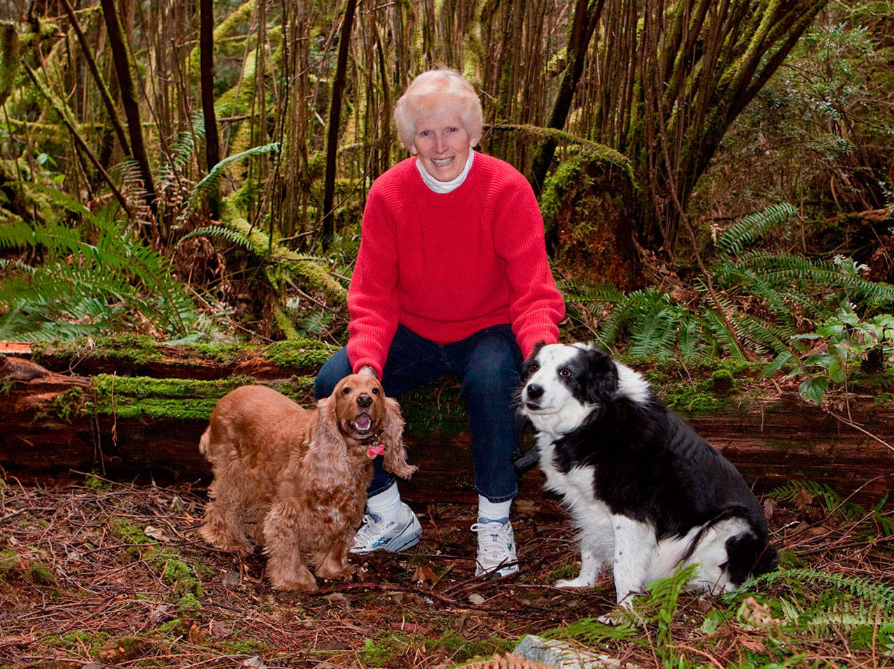 Barbara Drinkwater, the founder of Vashon Island Pet Protectors, with her two dogs, Kari and Mickey (Courtesy Photo).